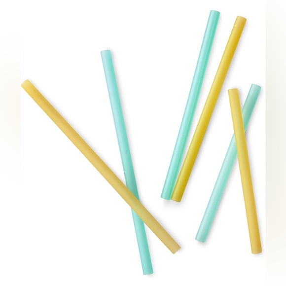 Silikids Silicone Reusable Straws - Teal & Orange - Picture 8 of 9